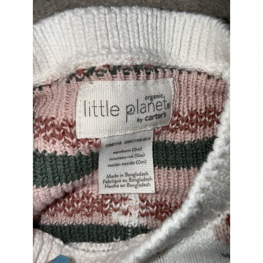 Little Planet By Carters Baby Girl Newborn 2 Piece Set Sweater Pants Adjustable